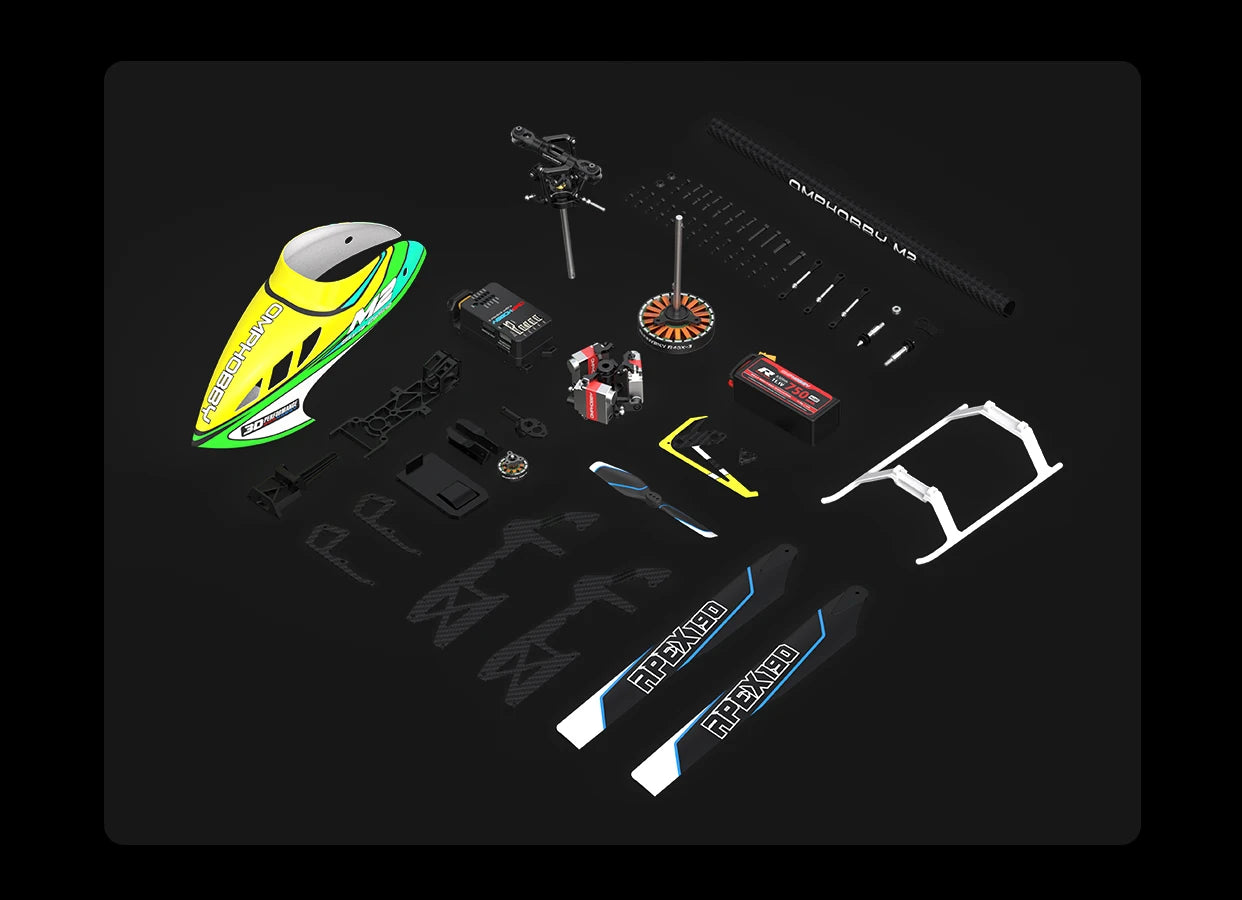 Helicóptero RC OMPHOBBY M2 V3 PRO 3D Acrobático Profesional ARTF