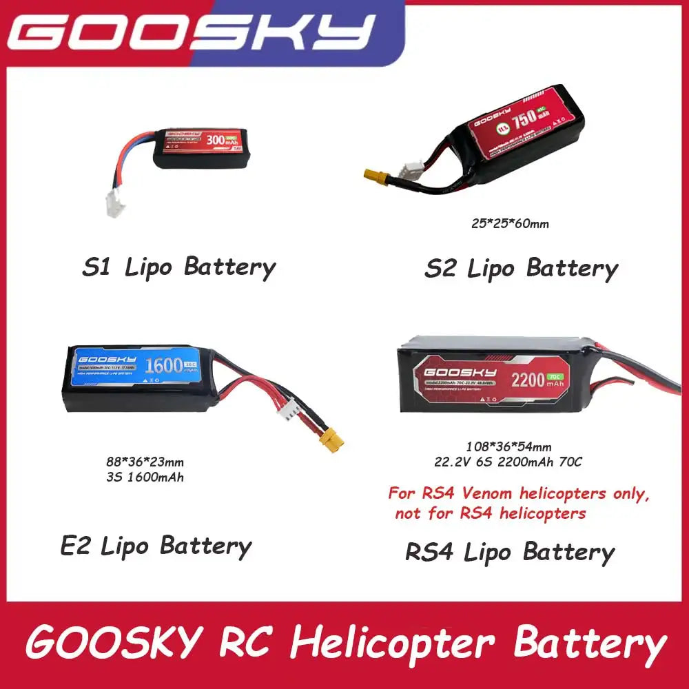 Batería Lipo Original Goosky para Helicóptero RC S1 S2 E2 RS4