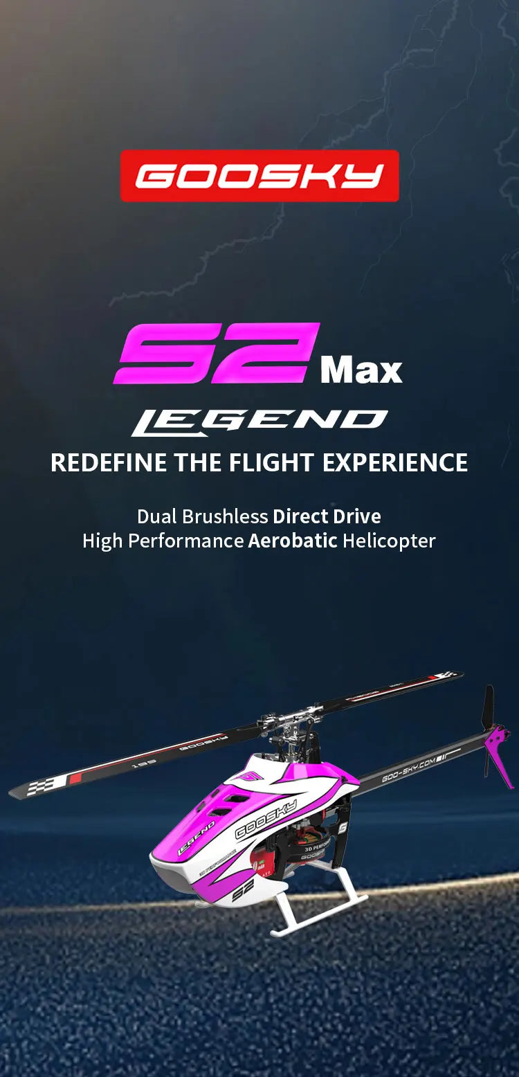 Helicóptero RC Goosky S2 MAX 3D Acrobático Doble Motor Brushless Directo